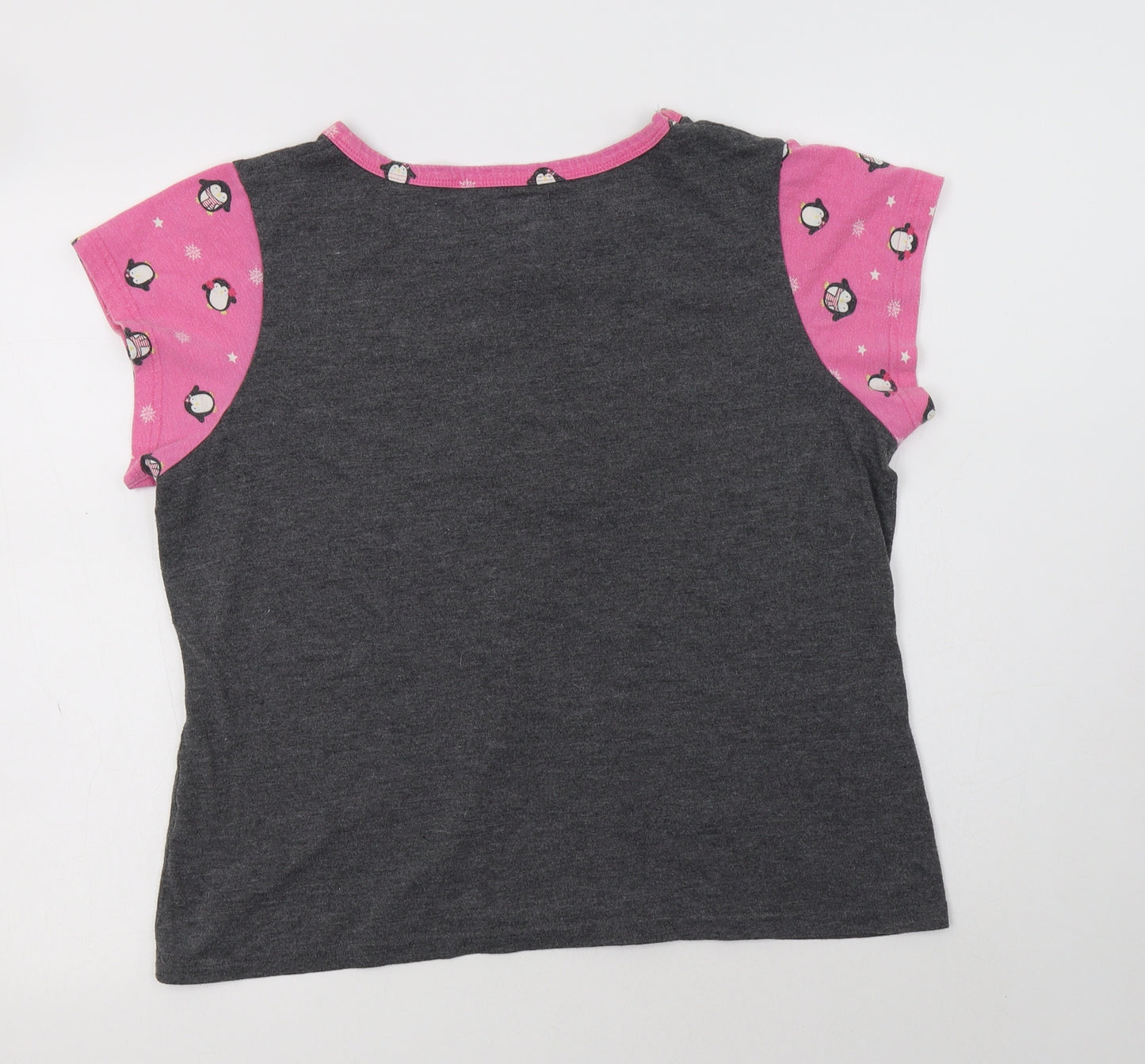 Matalan Womens Grey Geometric Polyester Top Pyjama Top Size 18   - Penguin Print
