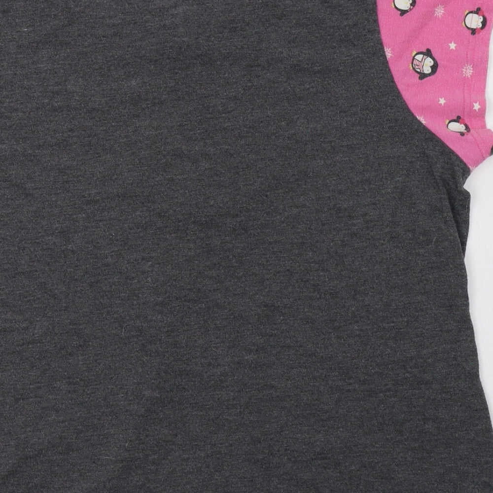 Matalan Womens Grey Geometric Polyester Top Pyjama Top Size 18   - Penguin Print