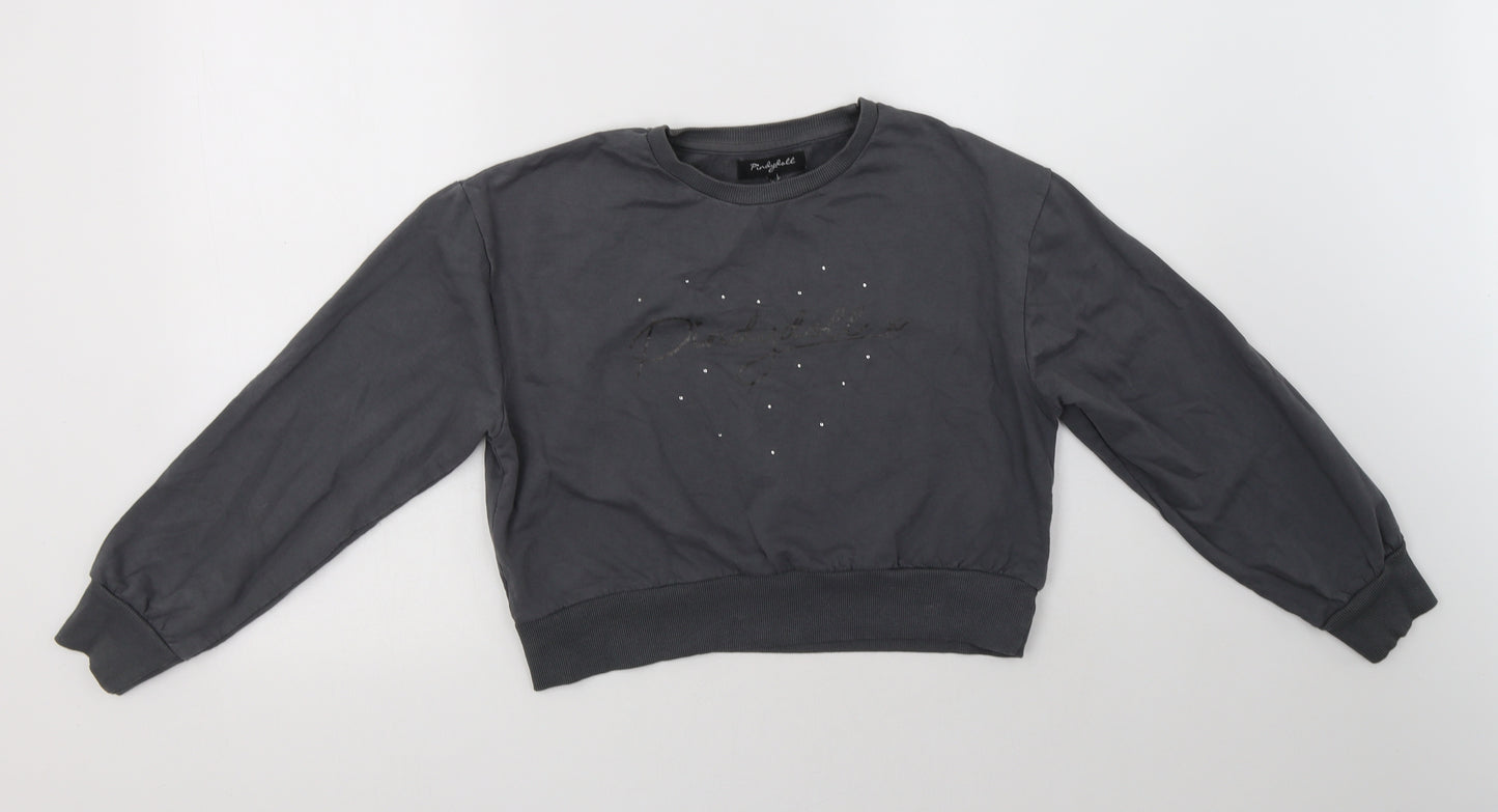 Pindy Doll Girls Grey  Cotton Pullover Sweatshirt Size 12-13 Years
