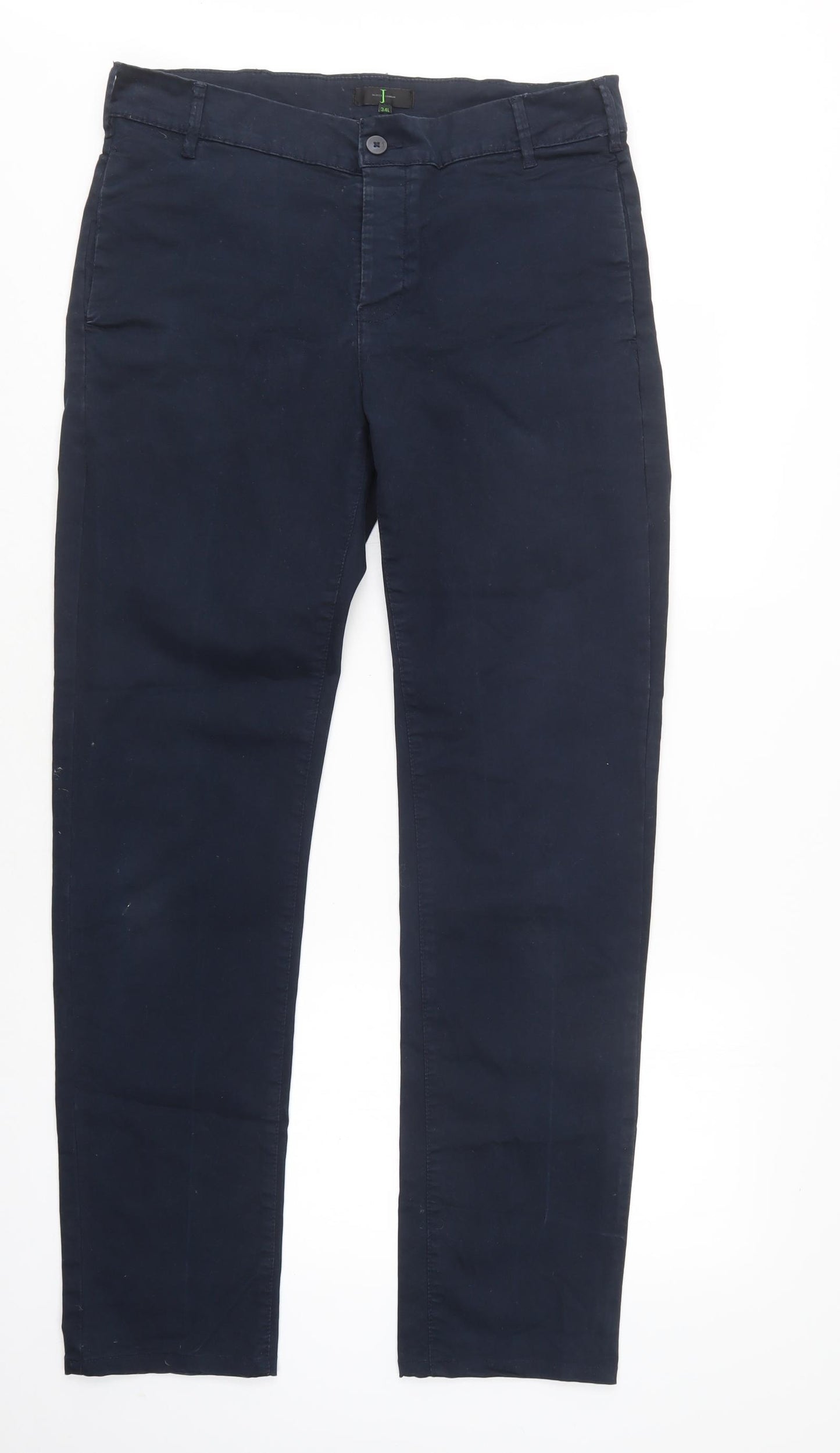 Jasper Conran Womens Blue  Cotton Chino Trousers Size 34 L32 in Regular