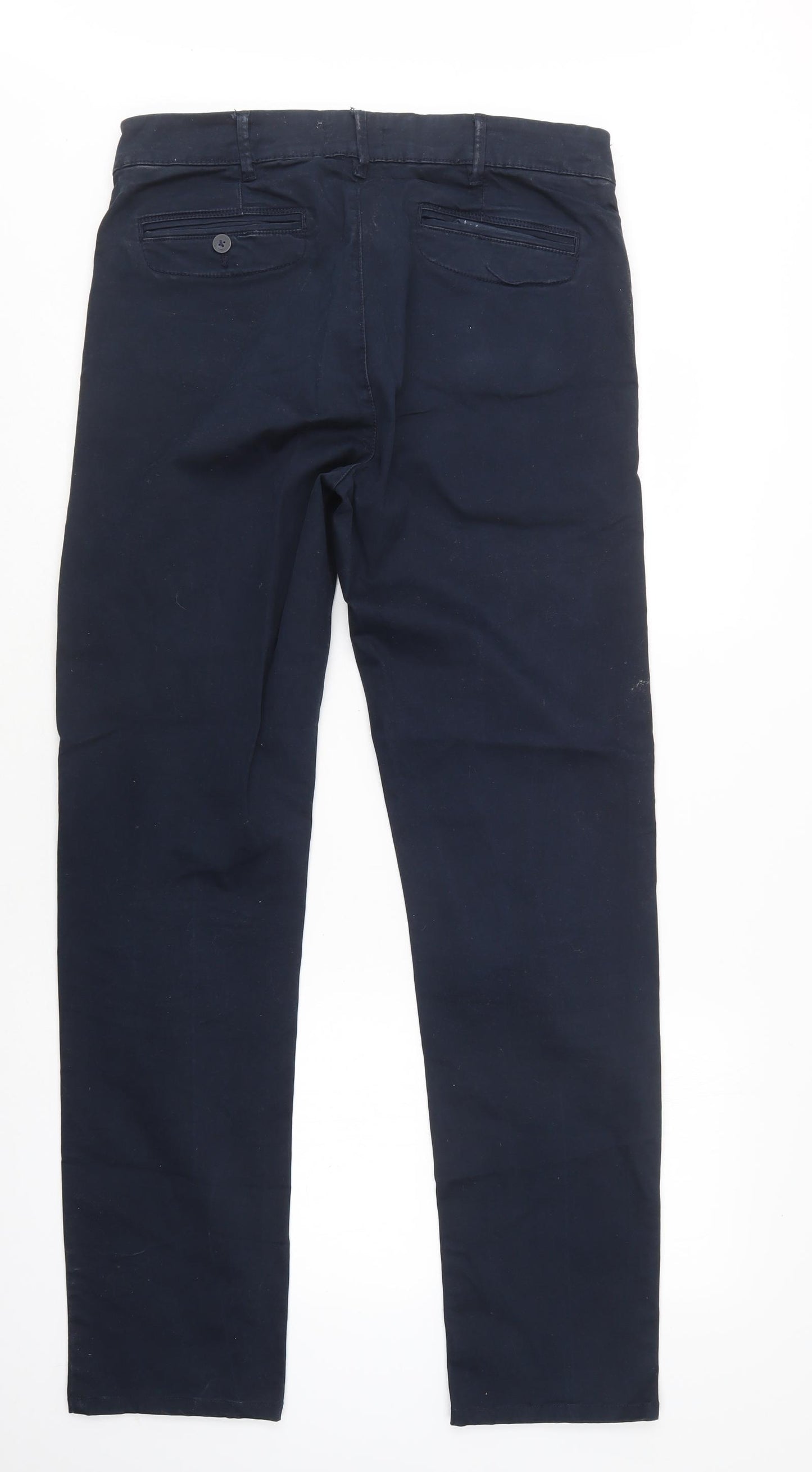 Jasper Conran Womens Blue  Cotton Chino Trousers Size 34 L32 in Regular