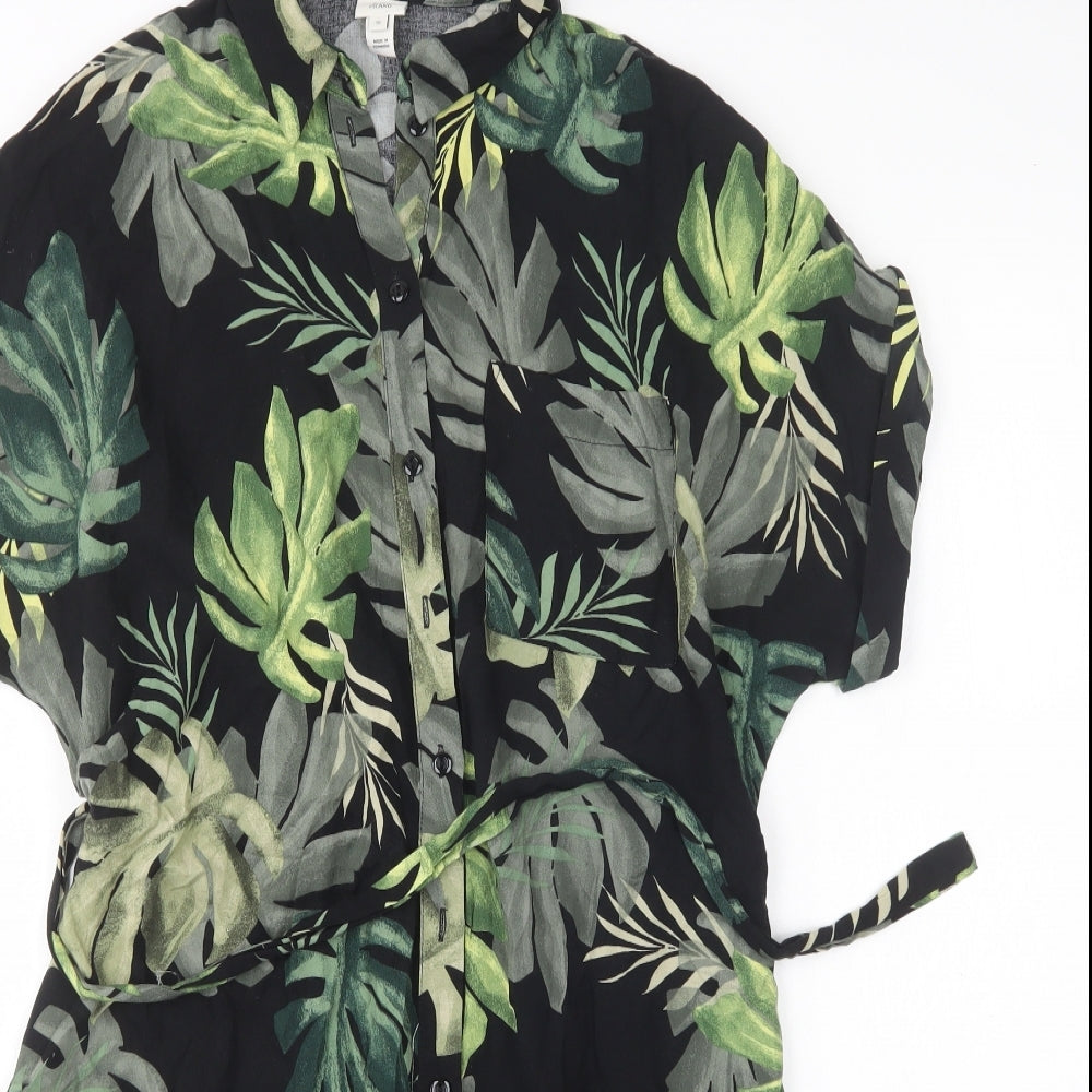 River Island Womens Multicoloured Floral Viscose Shirt Dress  Size 10  Collared
