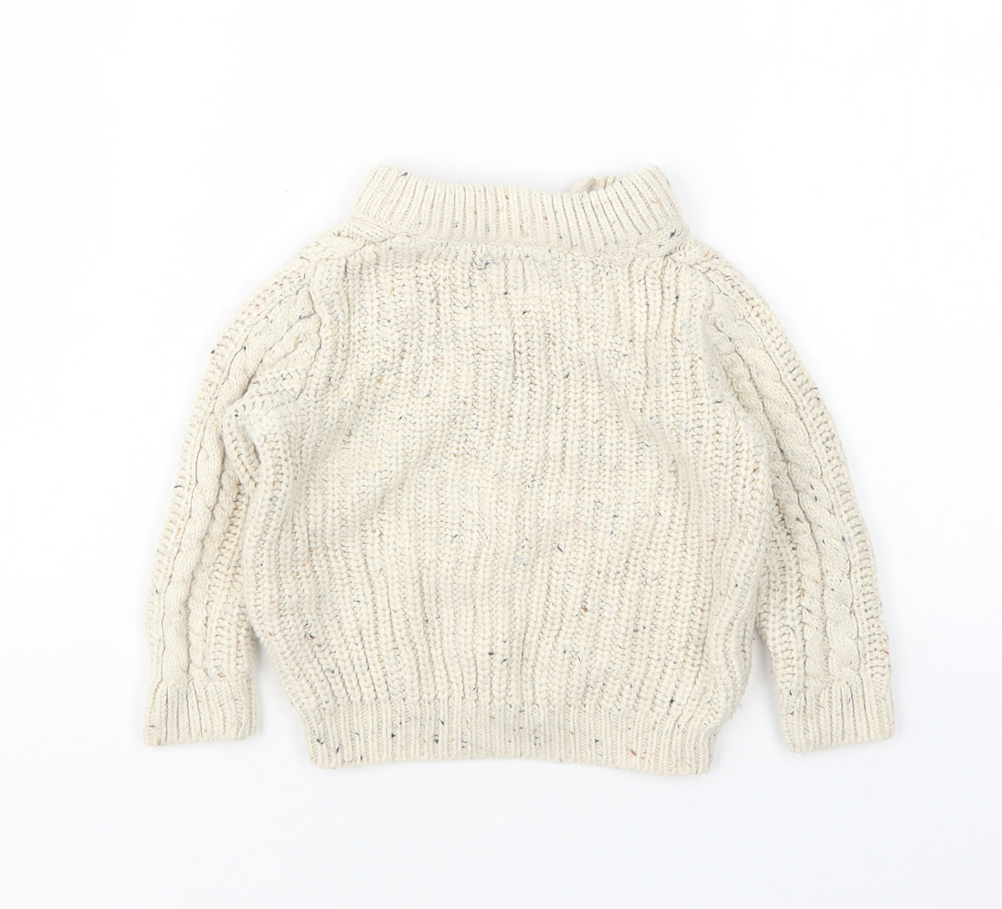 Rebel  Boys Beige  Acrylic Pullover Jumper Size 12-18 Months
