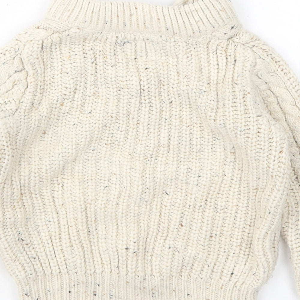 Rebel  Boys Beige  Acrylic Pullover Jumper Size 12-18 Months