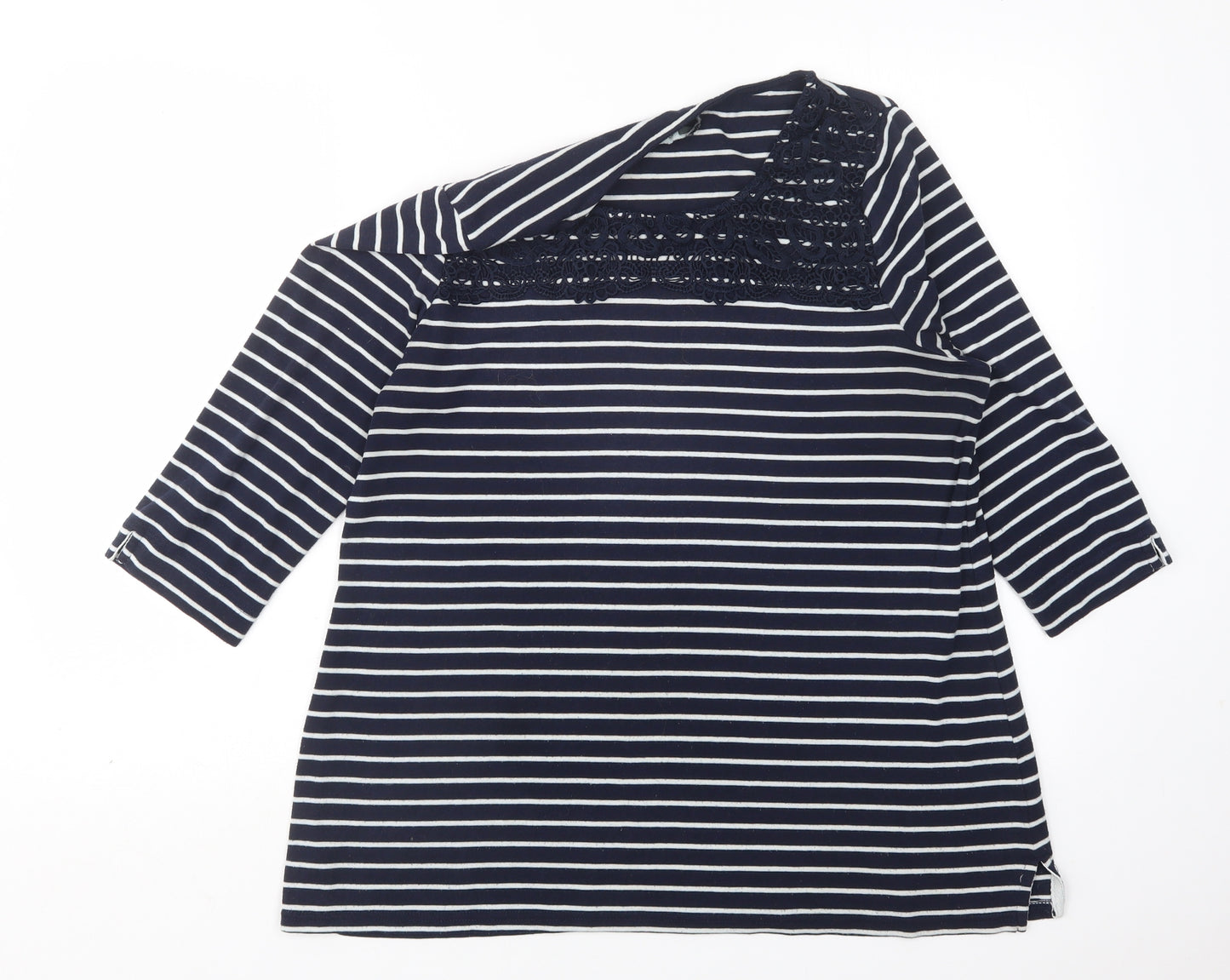 Love Leisure Womens Multicoloured Round Neck Striped Polyester Pullover Jumper Size 18