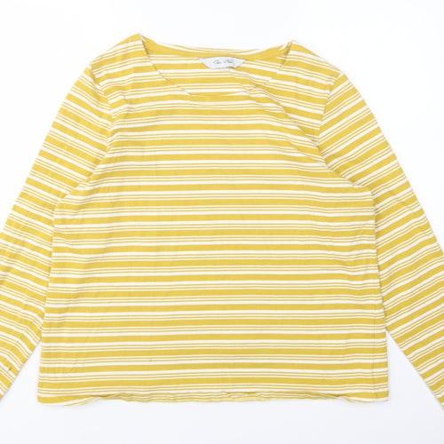 Plain Tree Womens Multicoloured Striped Cotton Basic T-Shirt Size 18 Round Neck