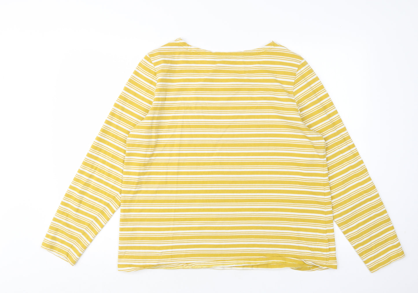 Plain Tree Womens Multicoloured Striped Cotton Basic T-Shirt Size 18 Round Neck