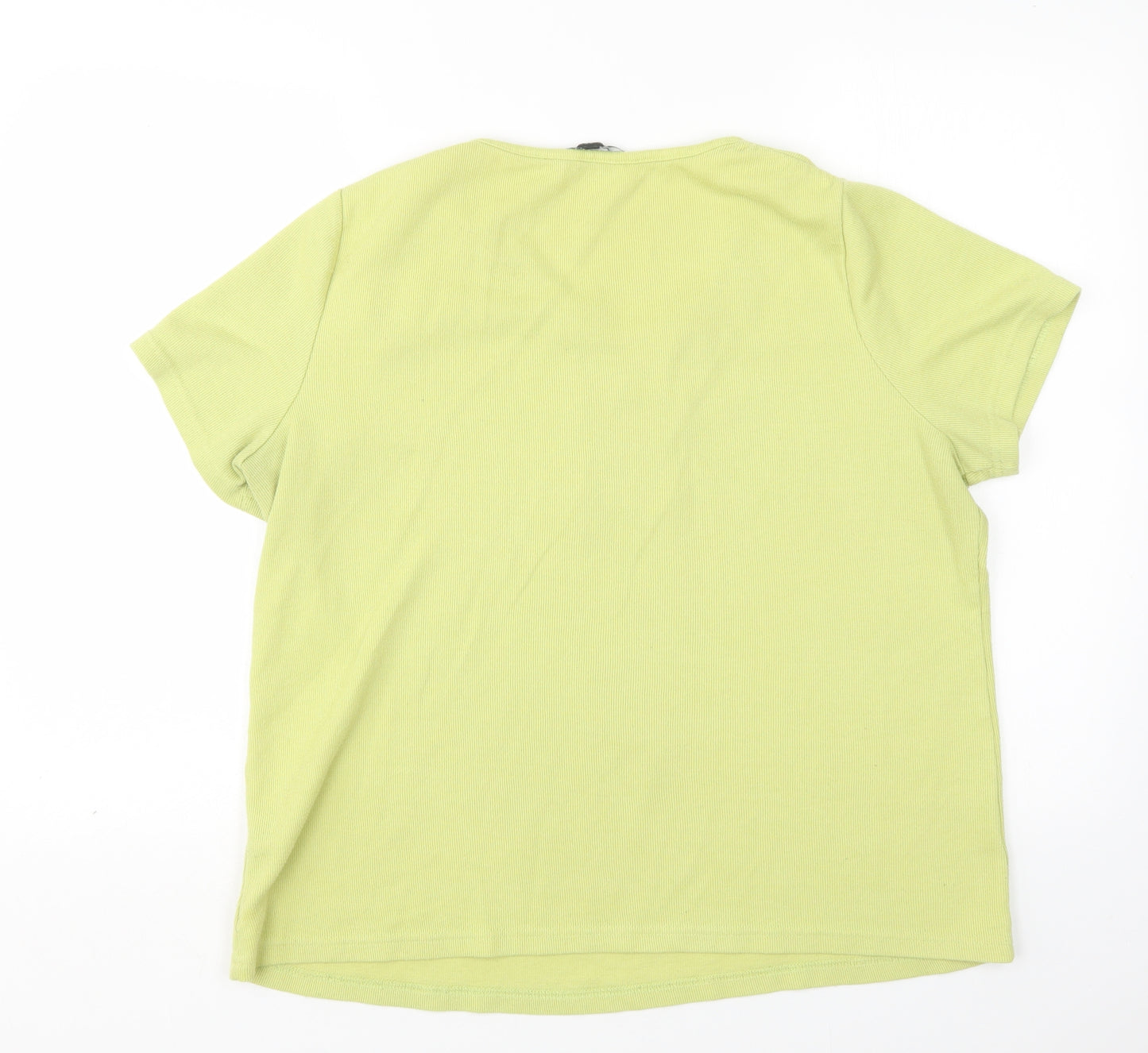 Love Tees Womens Green V-Neck  Polyester Pullover Jumper Size 18