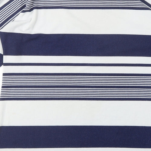 F&F Womens Multicoloured Round Neck Striped Polyester Pullover Jumper Size 14