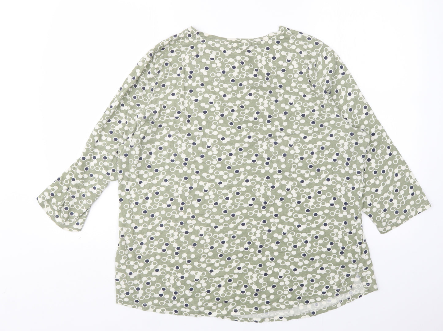 Bonmarché Womens Multicoloured Polka Dot Cotton Basic T-Shirt Size 18 Round Neck
