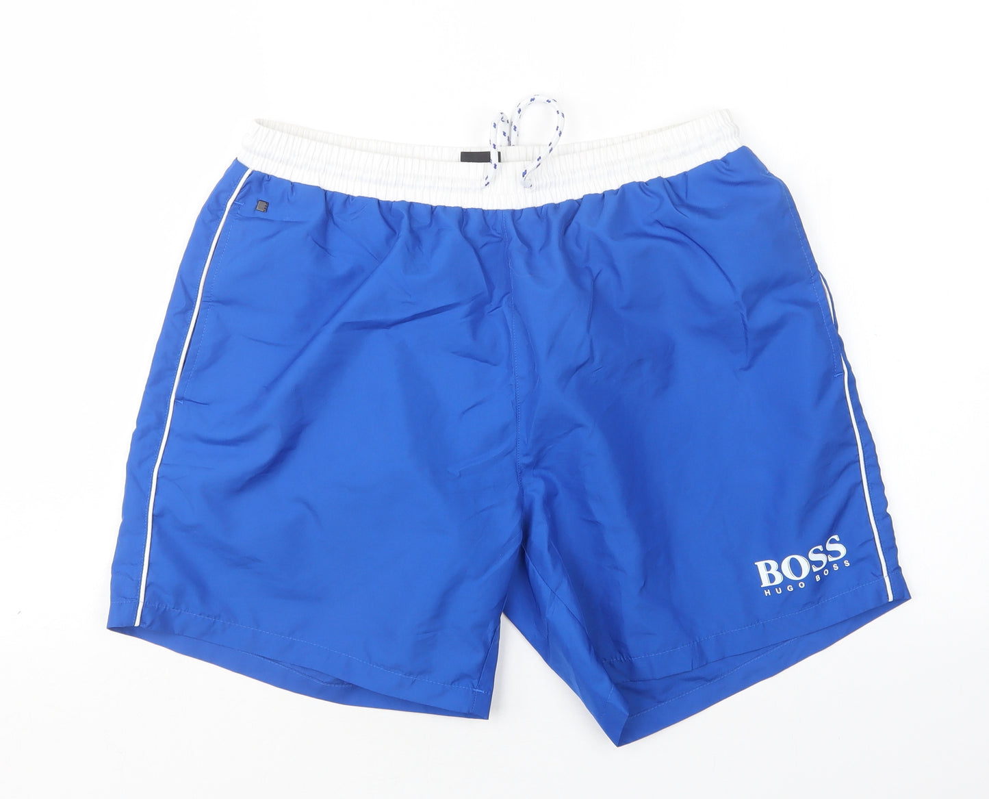 HUGO BOSS Mens Blue  Polyester Athletic Shorts Size M L6 in Regular