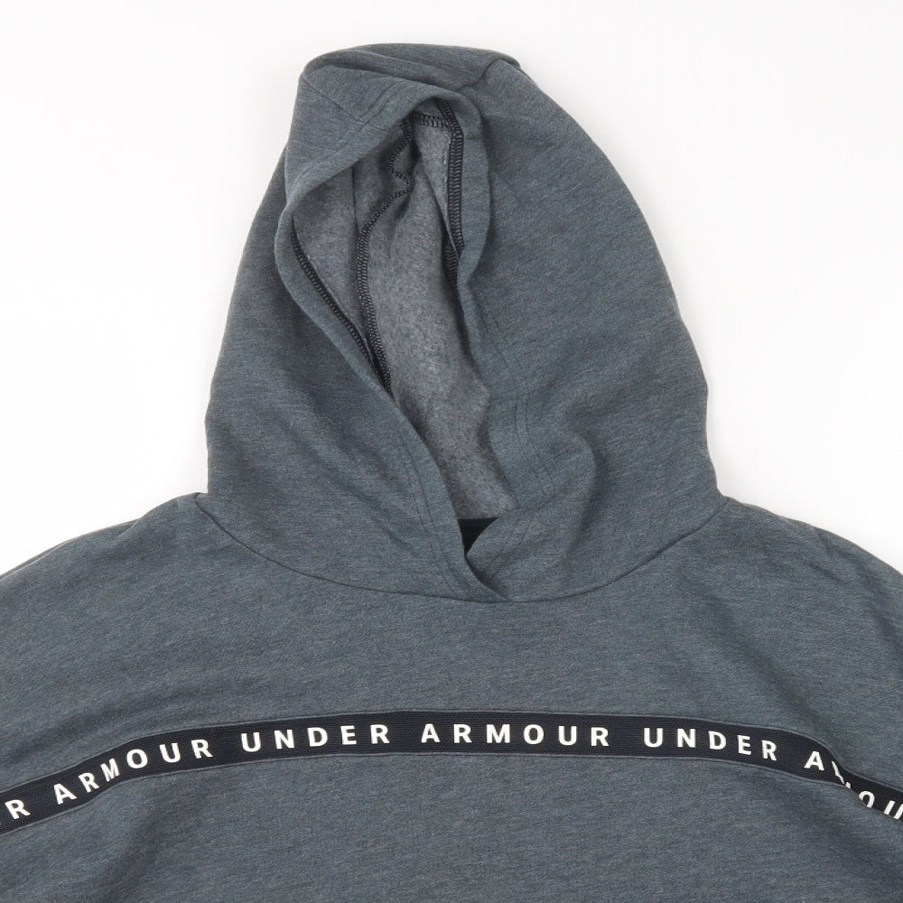 Under armour Womens Grey  Cotton Pullover Hoodie Size M   - Cropped