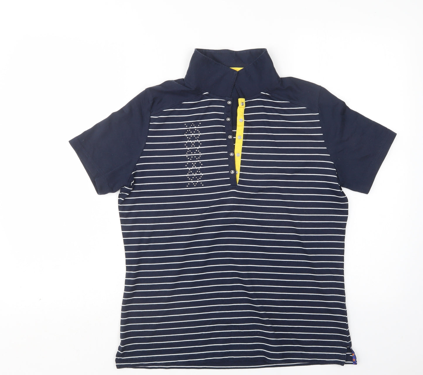 Green Lamb Womens Multicoloured Striped Cotton Basic Polo Size 16 Collared