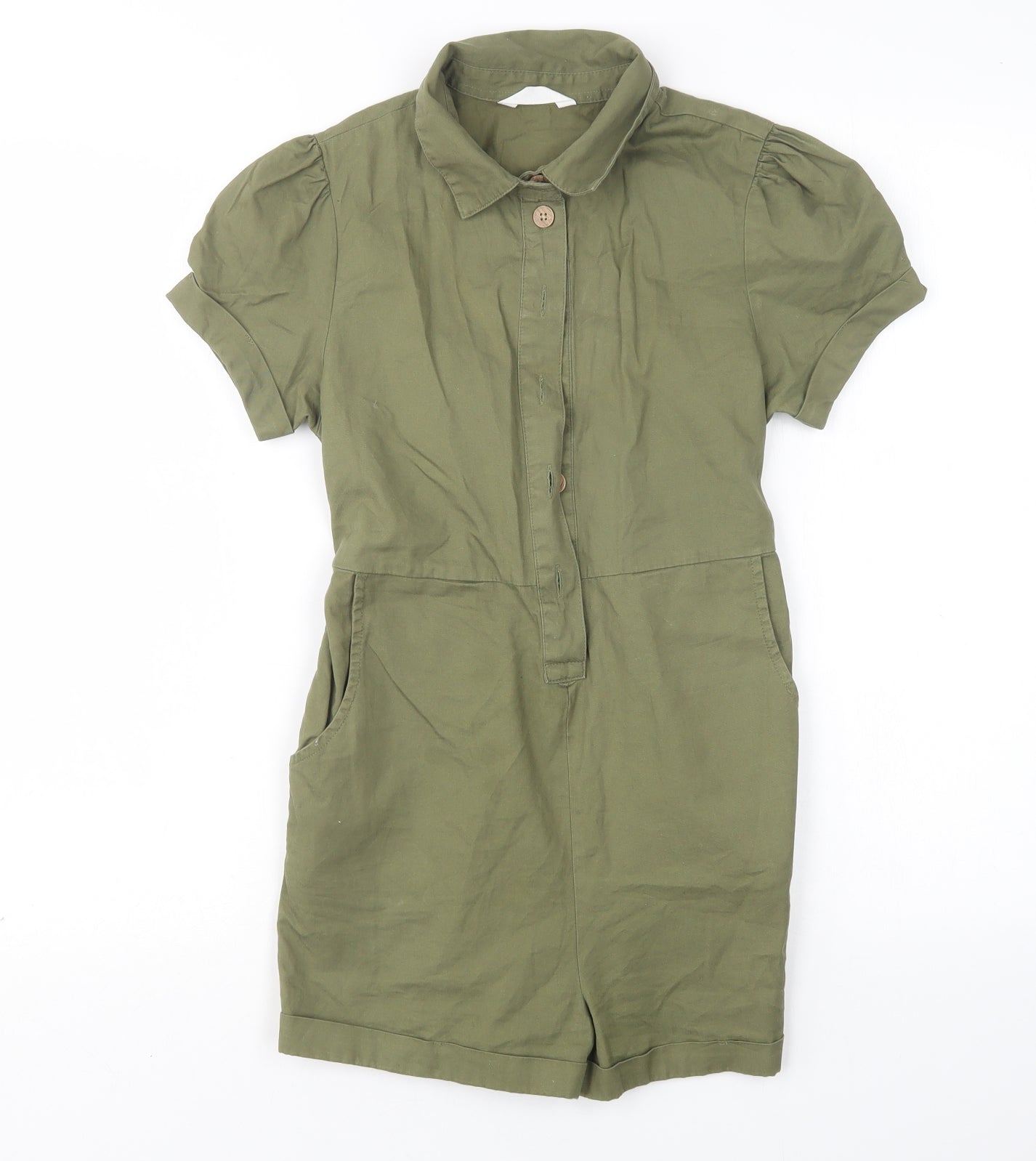 Matalan Girls Green  Cotton Playsuit One-Piece Size 11 Years