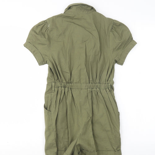 Matalan Girls Green  Cotton Playsuit One-Piece Size 11 Years