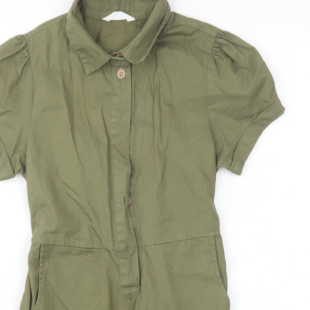 Matalan Girls Green  Cotton Playsuit One-Piece Size 11 Years