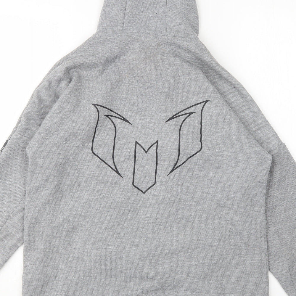 adidas Boys Grey  Polyester Pullover Hoodie Size 13-14 Years   - Messi