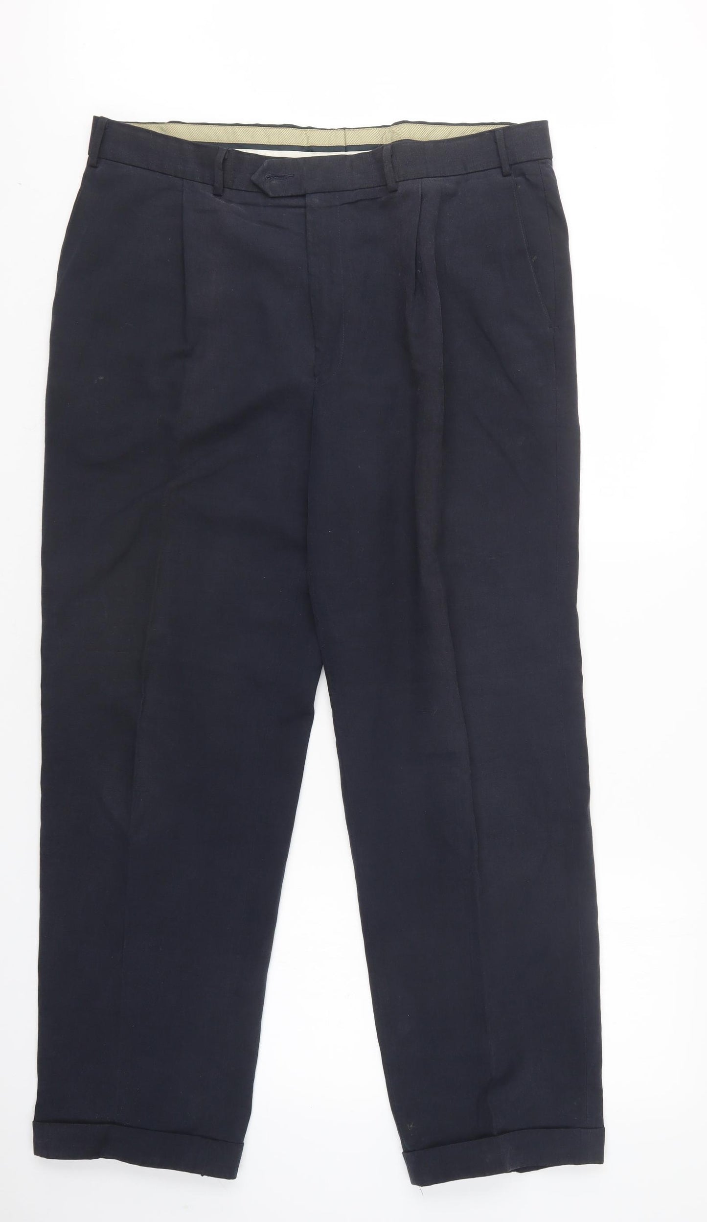 M&S Mens Blue  Lyocell Trousers  Size 38 L31 in Regular