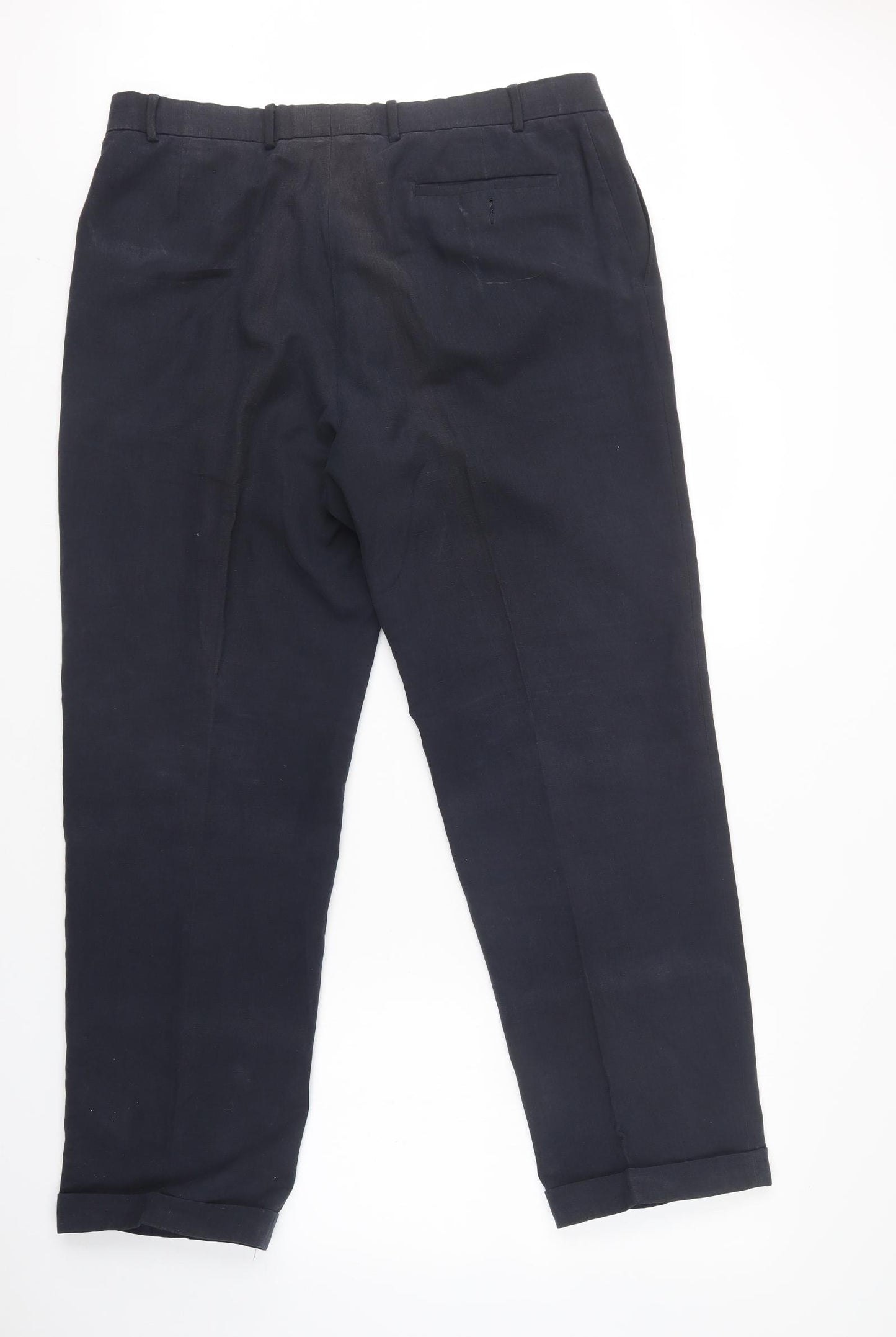 M&S Mens Blue  Lyocell Trousers  Size 38 L31 in Regular