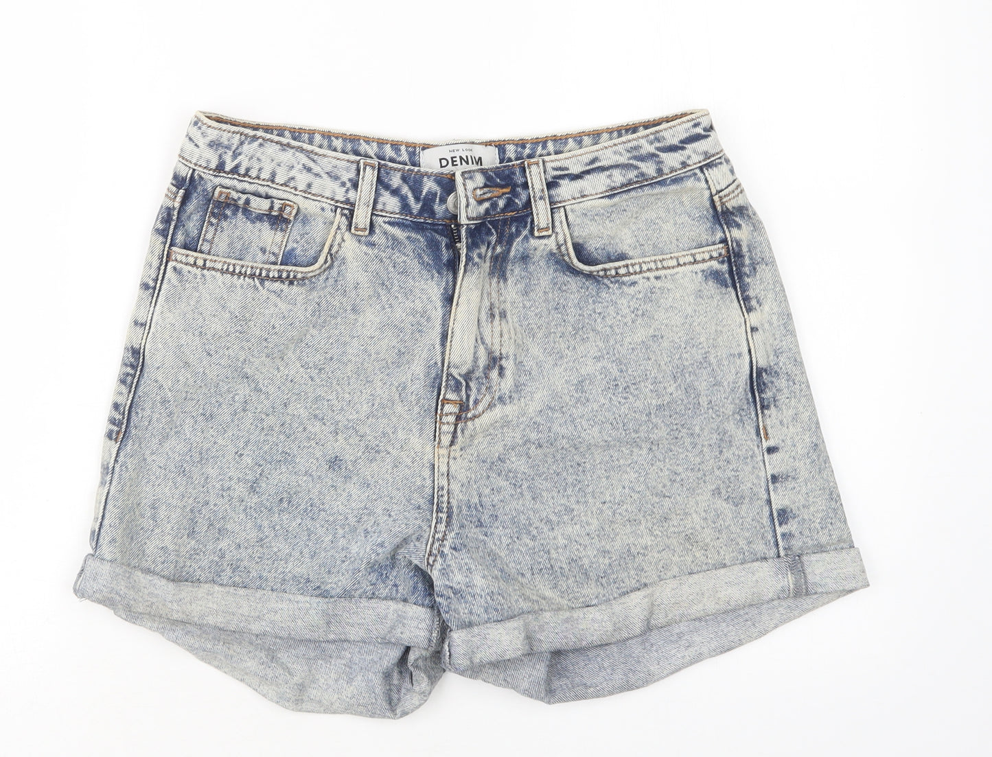 New Look Womens Blue  Cotton Hot Pants Shorts Size 10 L4 in Regular