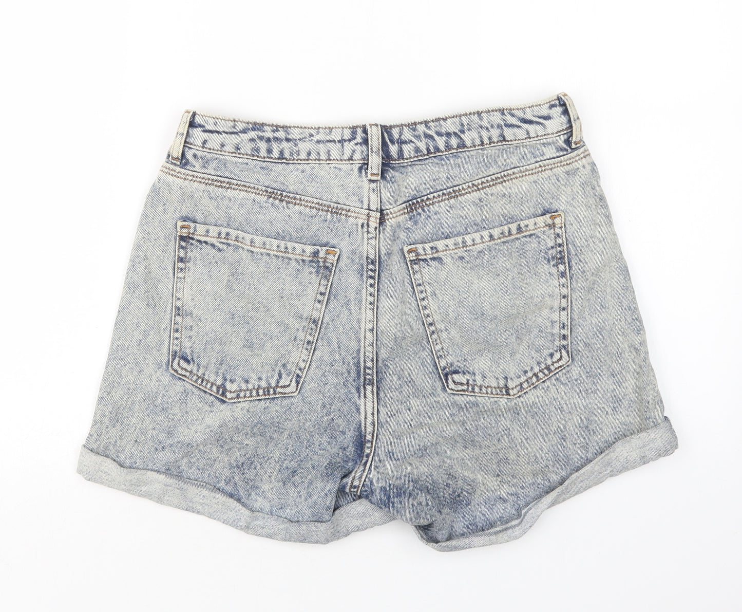 New Look Womens Blue  Cotton Hot Pants Shorts Size 10 L4 in Regular