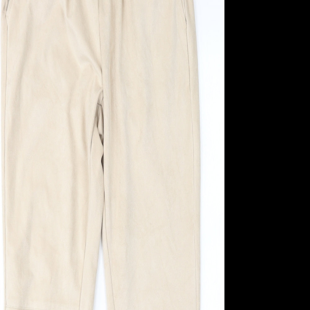 F&F Womens Beige  Polyester Sweatpants Trousers Size 8 L27 in Regular