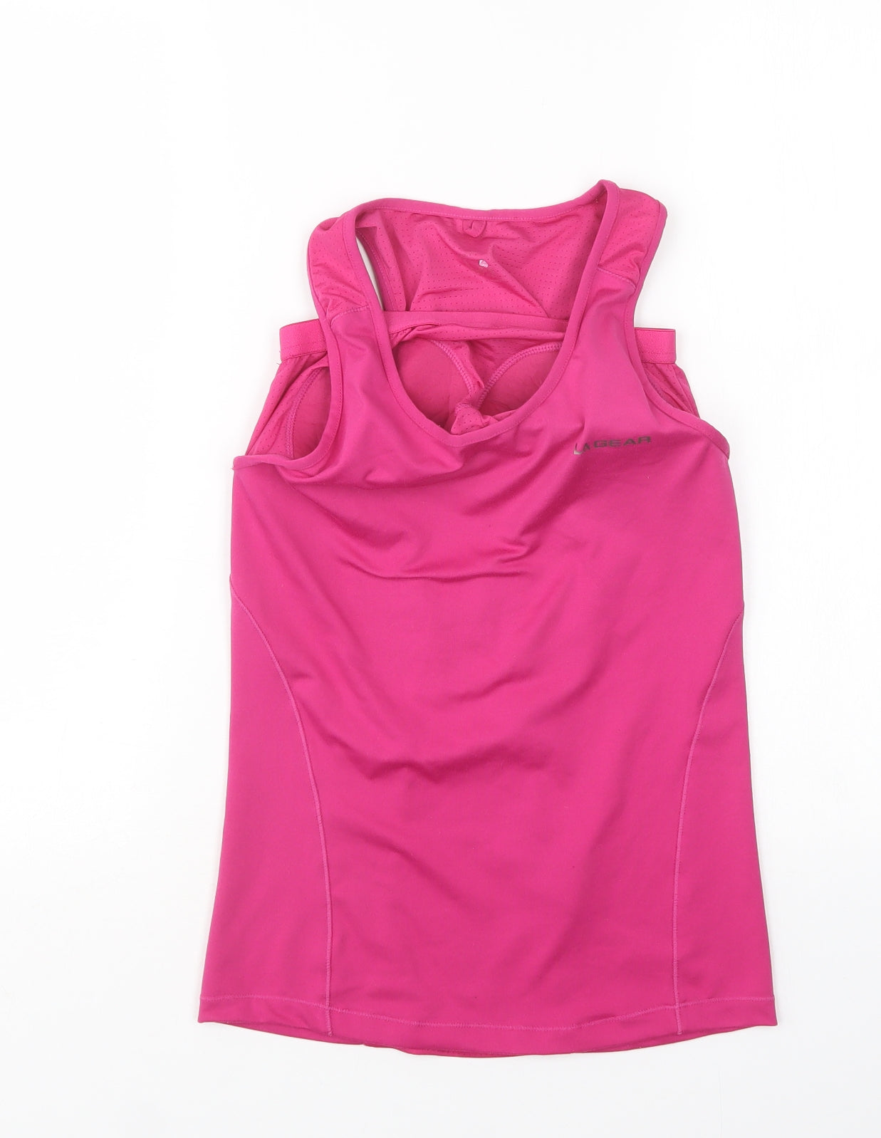 LA Gear Womens Pink  Polyester Basic Tank Size 10 Round Neck