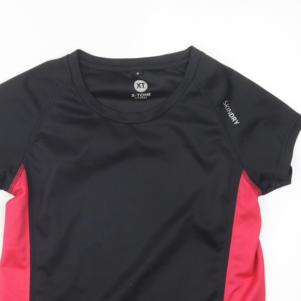 X-Tone Womens Multicoloured  Polyester Basic T-Shirt Size S Round Neck