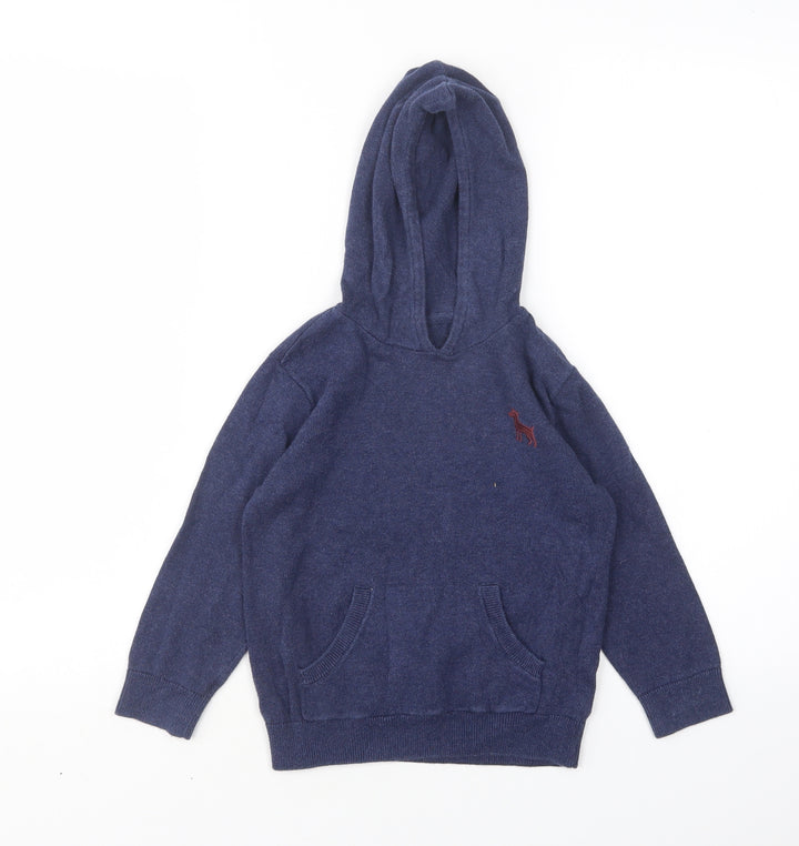 Mini Club Boys Blue Cotton Pullover Hoodie Size 3 Years