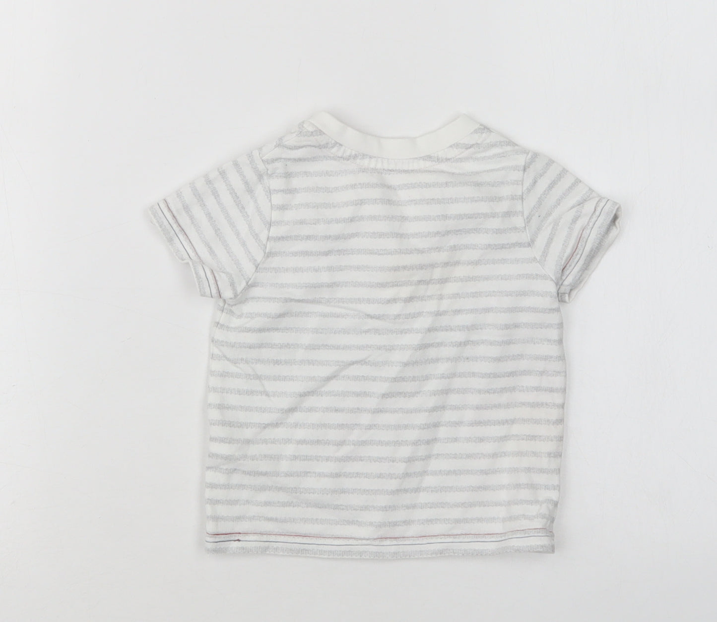George Boys Multicoloured Striped Cotton Basic T-Shirt Size 6-9 Months Round Neck