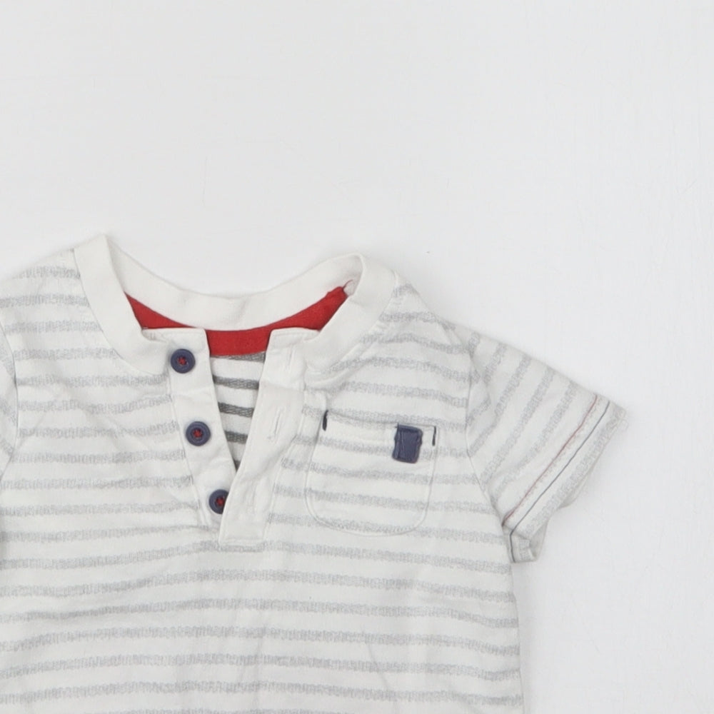 George Boys Multicoloured Striped Cotton Basic T-Shirt Size 6-9 Months Round Neck