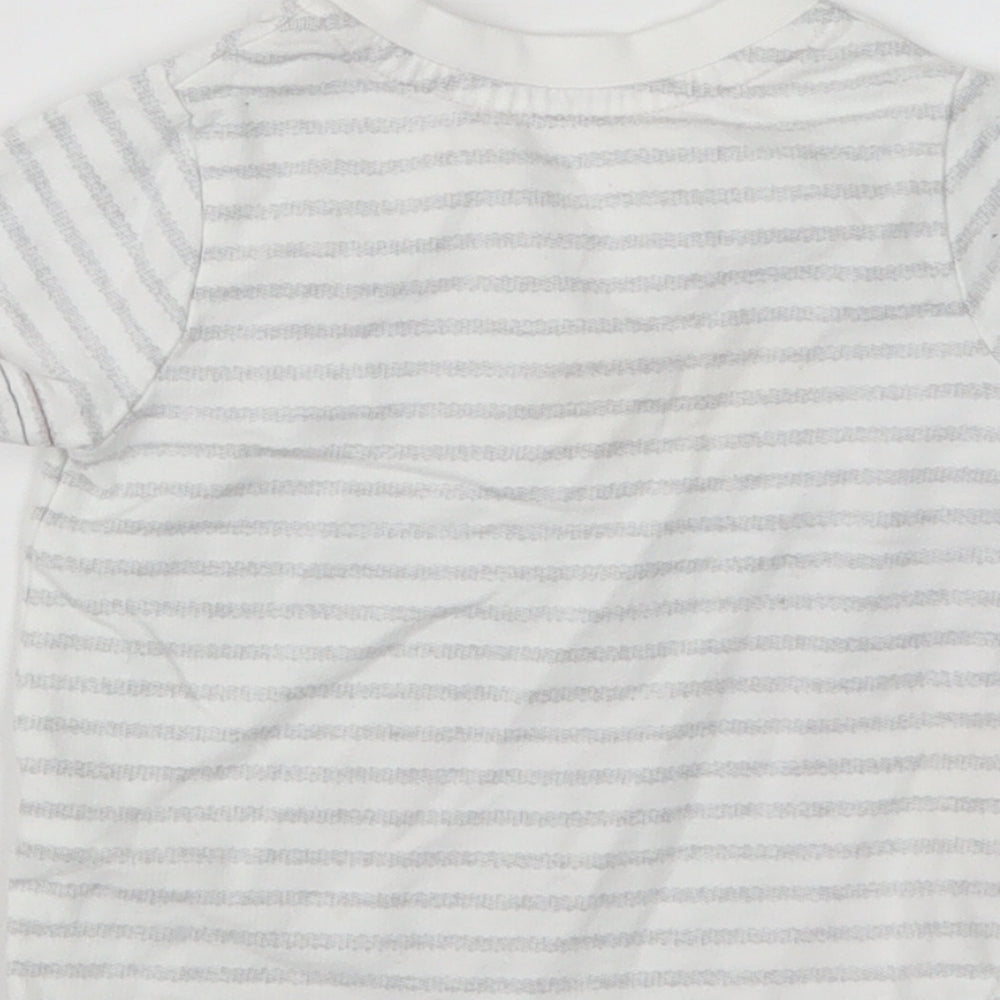 George Boys Multicoloured Striped Cotton Basic T-Shirt Size 6-9 Months Round Neck