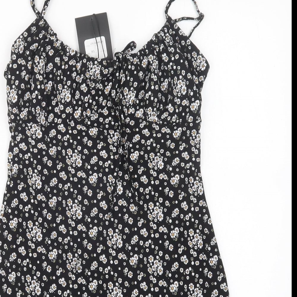 Brave Soul Womens Multicoloured Floral Cotton Tank Dress  Size XS  Round Neck