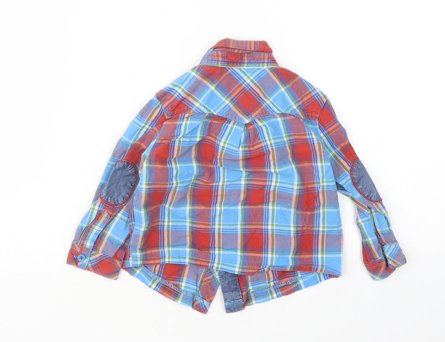 John Lewis Boys Multicoloured Plaid Cotton Basic Button-Up Size 12-18 Months Collared