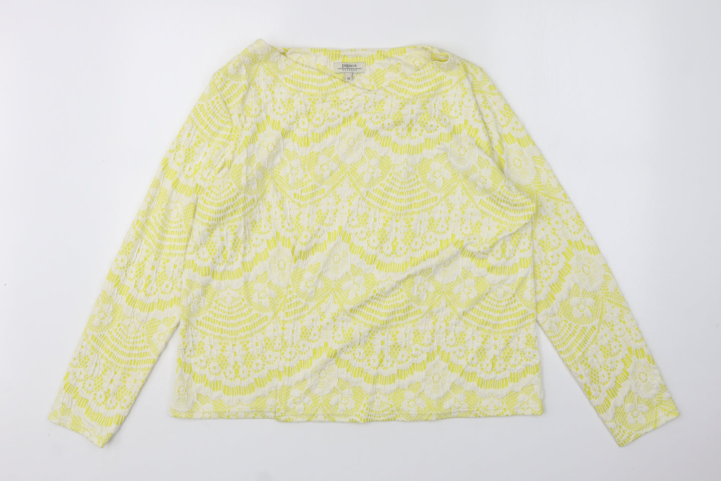 Papaya Womens Multicoloured Round Neck Floral Polyester Cardigan Jumper Size 18