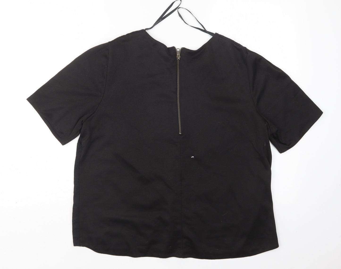 Atmosphere Womens Black Paisley Cotton Basic Blouse Size 18 Round Neck