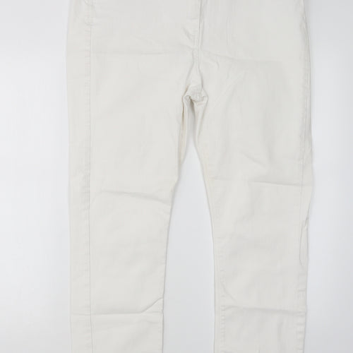 Papaya Womens White  Cotton Straight Jeans Size 18 L27 in Regular