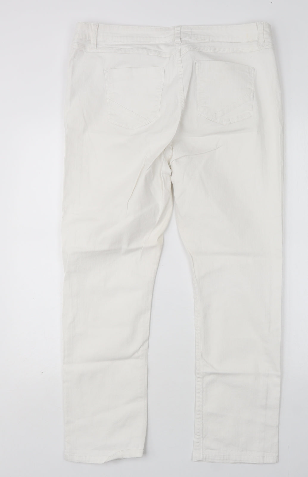Papaya Womens White  Cotton Straight Jeans Size 18 L27 in Regular