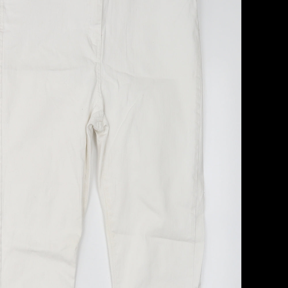 Papaya Womens White  Cotton Straight Jeans Size 18 L27 in Regular
