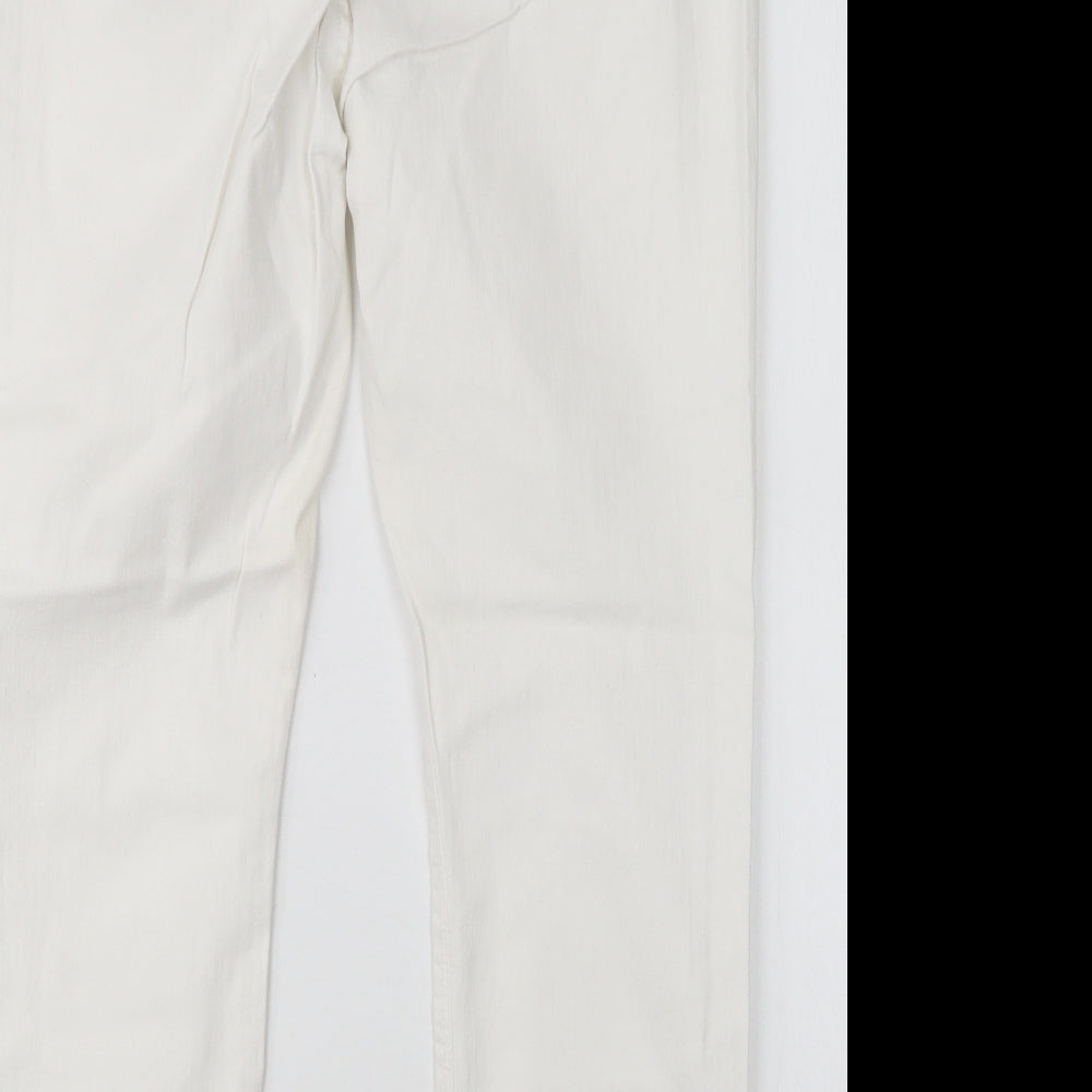 Papaya Womens White  Cotton Straight Jeans Size 18 L27 in Regular