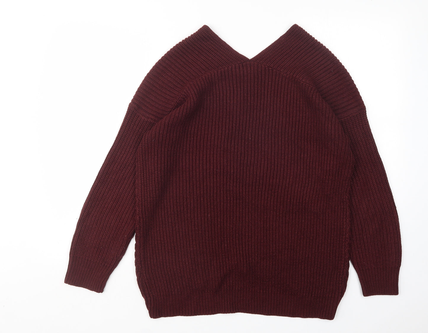 New Look Womens Purple V-Neck   Pullover Jumper Size M