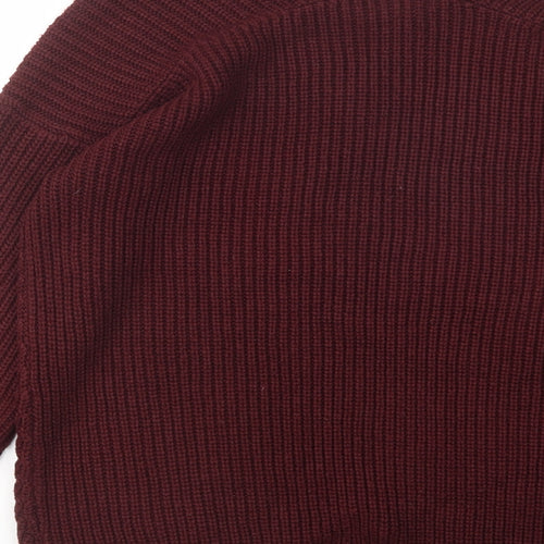 New Look Womens Purple V-Neck   Pullover Jumper Size M