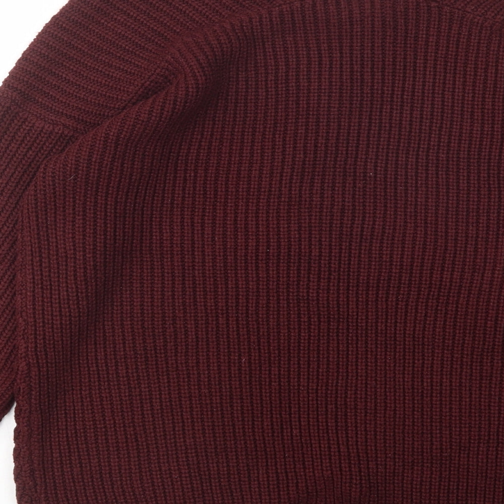 New Look Womens Purple V-Neck   Pullover Jumper Size M