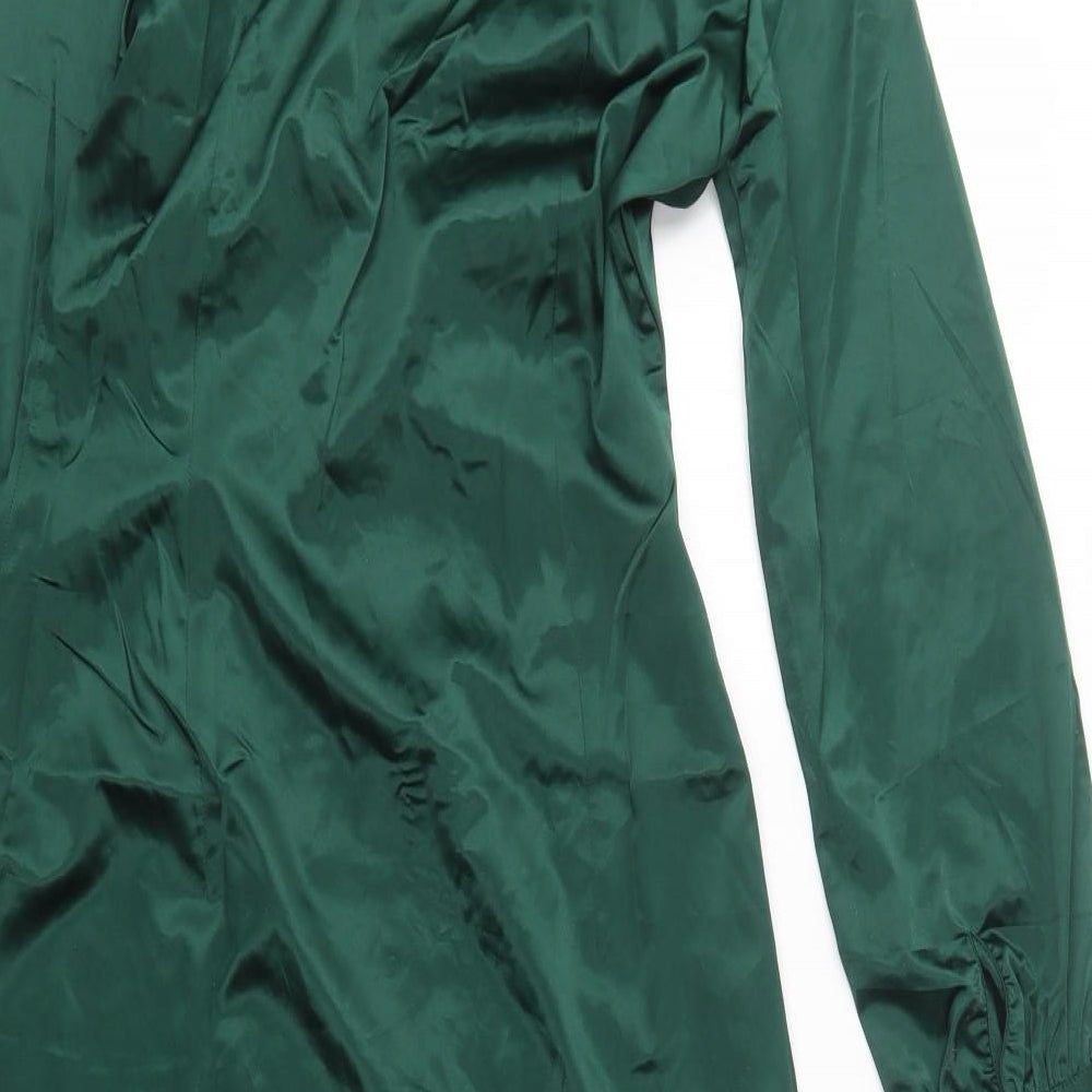 Glamaker Womens Green  Polyester Shirt Dress  Size S  Collared