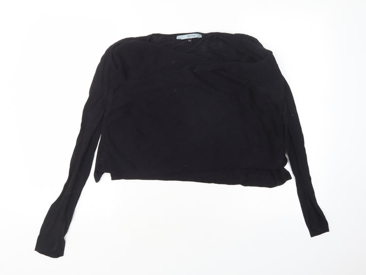 Red Herring Womens Black V-Neck Cotton Cardigan Jumper Size S
