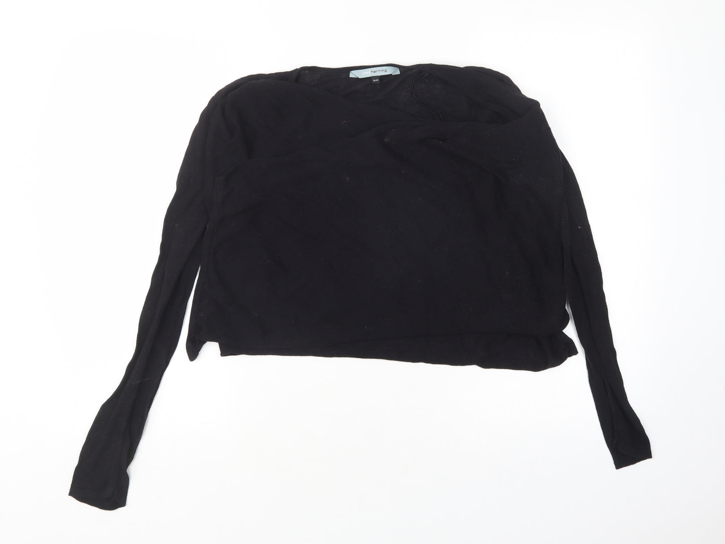 Red Herring  Womens Black V-Neck  Cotton Cardigan Jumper Size S