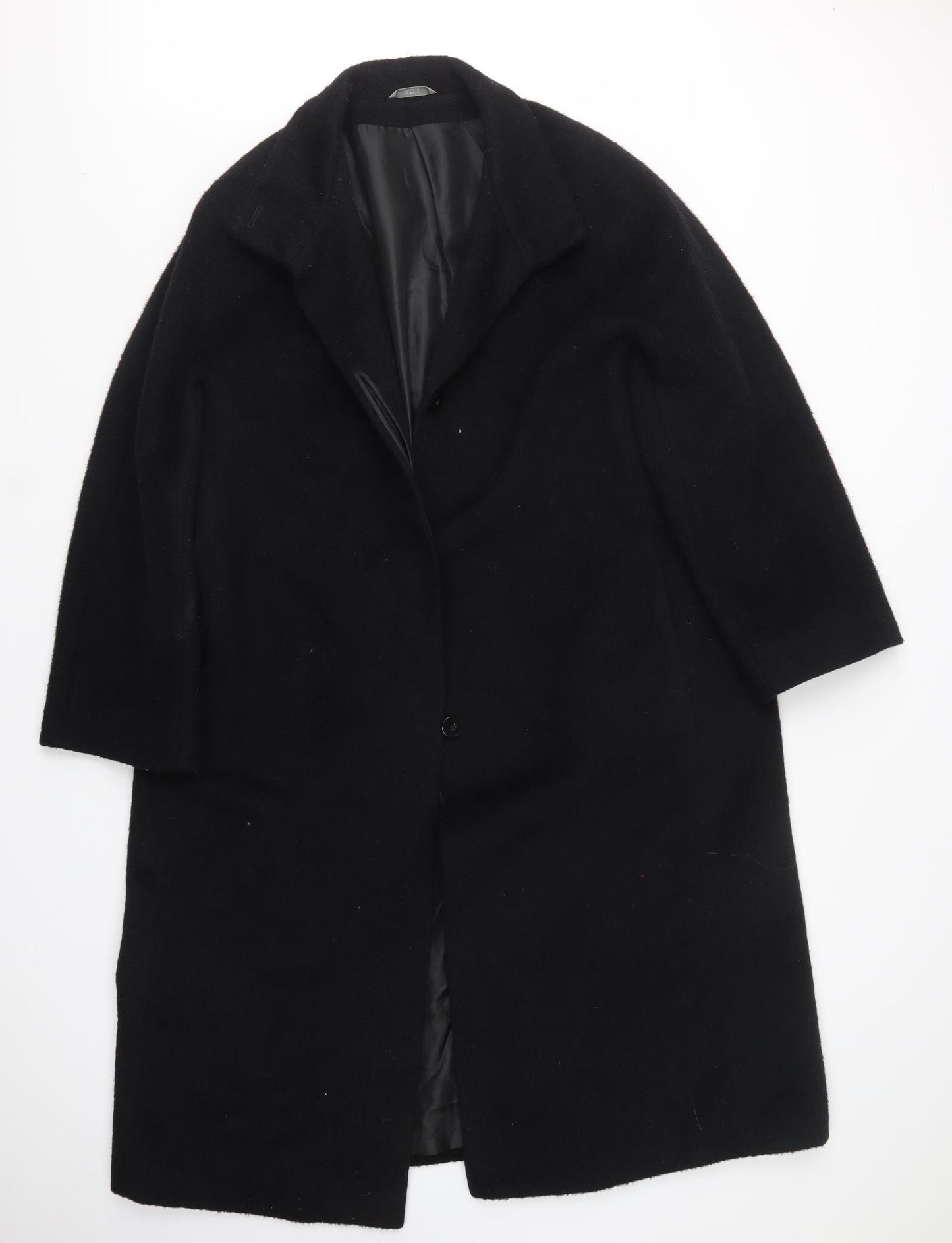M&S Womens Black   Overcoat Coat Size 18