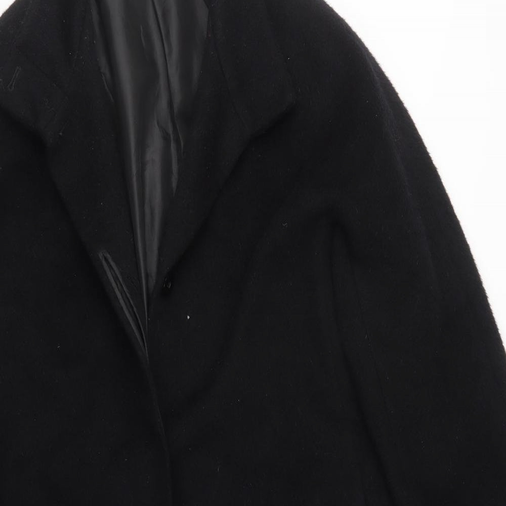M&S Womens Black   Overcoat Coat Size 18