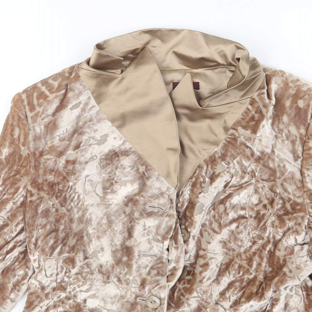Renato Nucci Womens Brown  Viscose Jacket Blazer Size 14