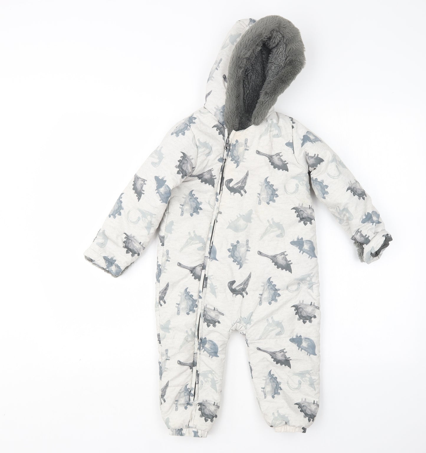 TU Boys Multicoloured   Rain Coat Snowsuit Size 18-24 Months    - Dinosaur